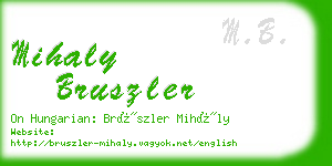 mihaly bruszler business card